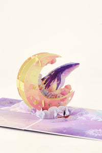 Moon Whale 3D Pop Up Card