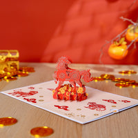 Red Horse 3D Pop Up Card