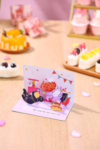 Cat Doesn't Care 90° 3D Pop Up Card