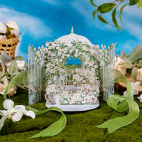 White Rose Double Door Ribbon Greeting Card