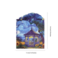 Van Gogh Starry Night Cat Greeting Card