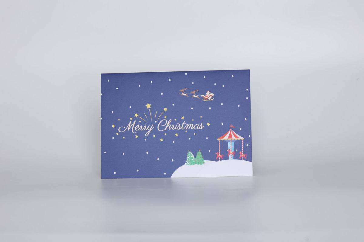 Christmas Theme Park 90° Greeting Card