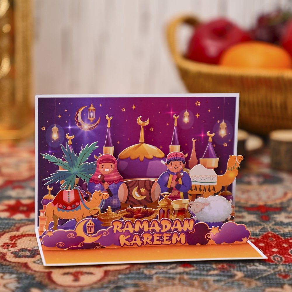 Purple Ramadan 90° 3D Pop Up Card