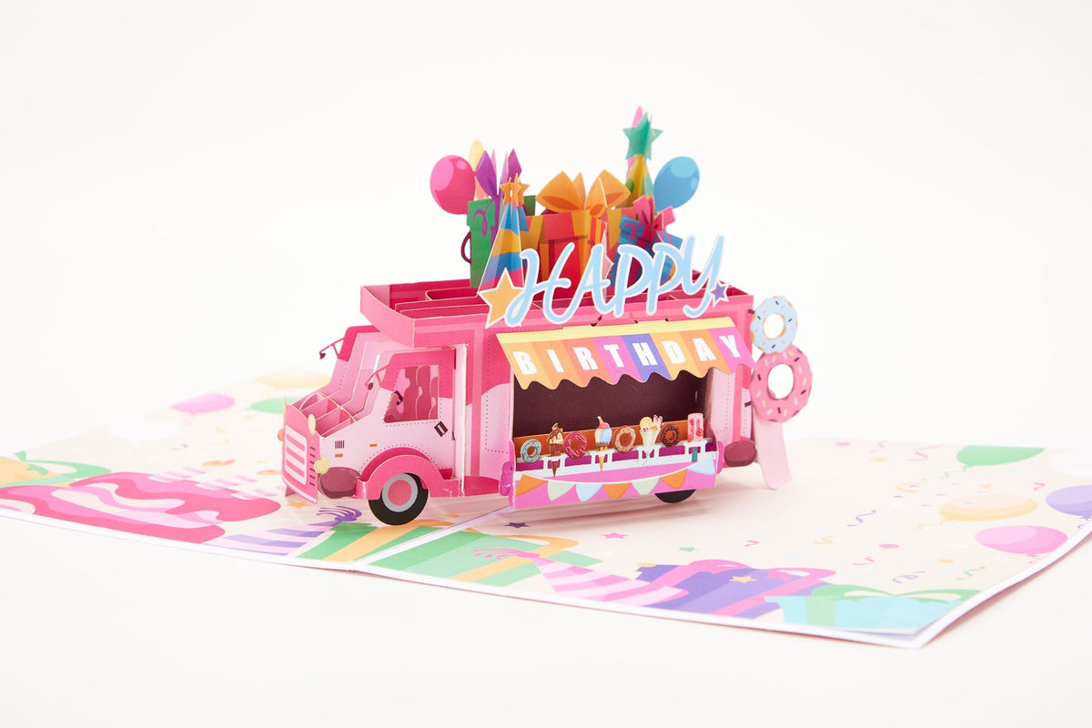 Birthday Ice Cream Food Truck 3D Pop Up Card For Her
