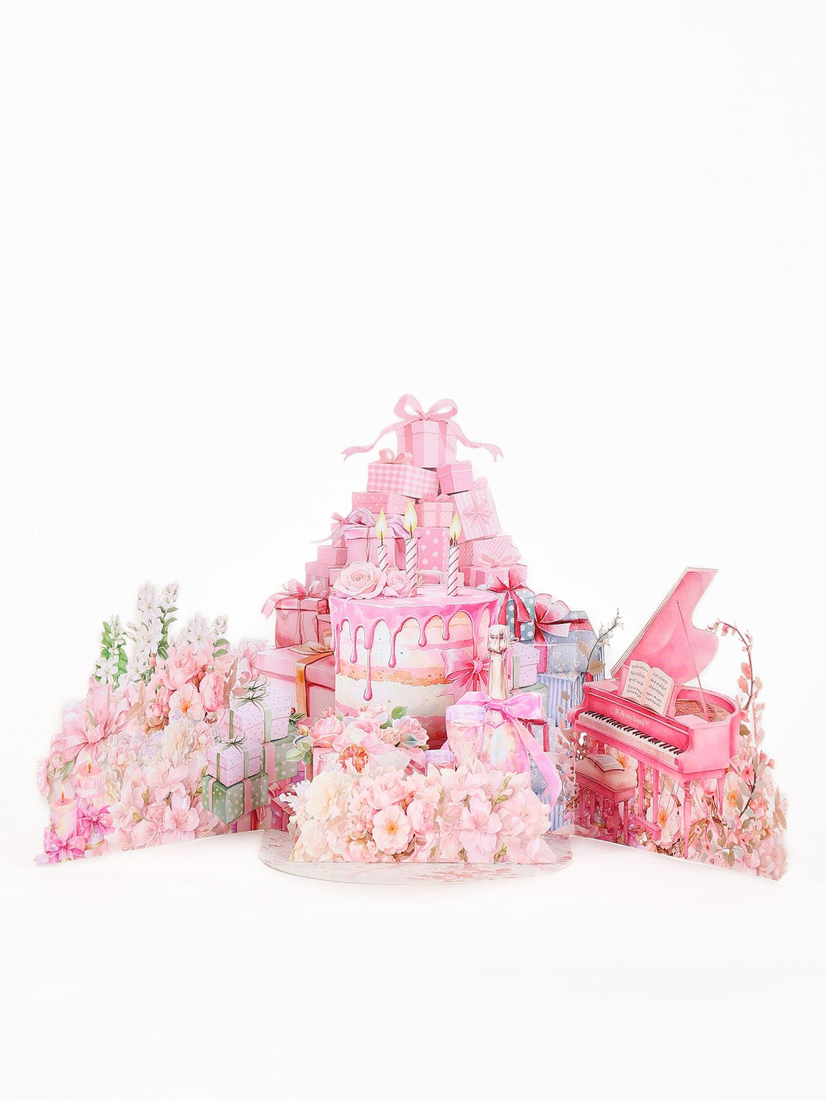 Pink Piano 3D Pop Up Card