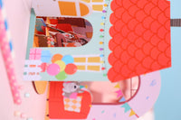 Blue Cottage Birthday Flip Pop Up Card