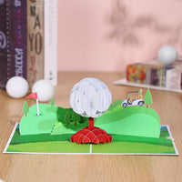 Golf Course 3D Pop Up Greeting Card