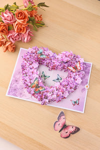 Heart Orchid Butterfly Cluster Greeting Card