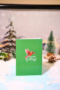 North American Peacock Bird House Christmas Greeting Card