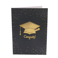 Black Gold Graduation Flip Pop Up Card
