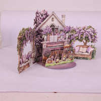 Flower Book House Double Door Pop Up Card