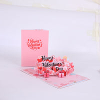 Valentine's Day Pink Heart & Gift Greeting Card