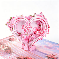 Heart Flower White Greeting Card