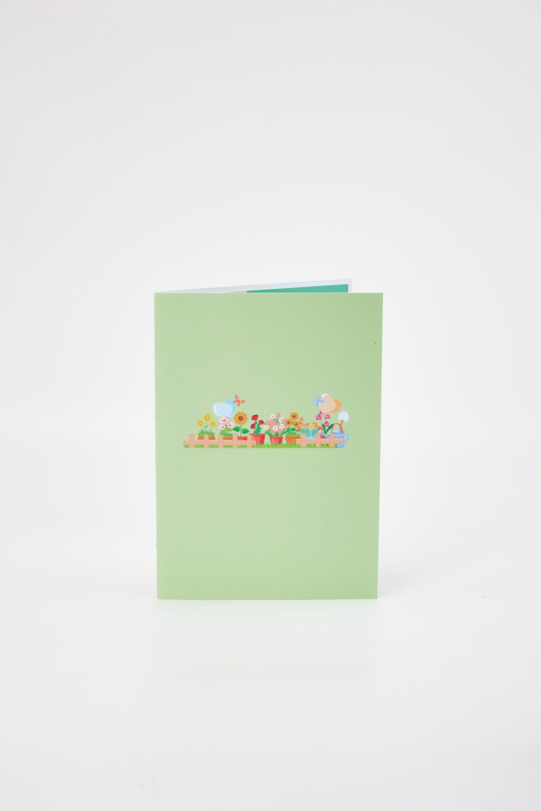 Premium Flower Cart 3D Pop Up Card Light Green