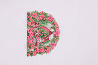 Poinsettia Floral Wreath Snowy House Greeting Card