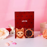 Valentine's Day Black White Cat 3D Pop Up Card