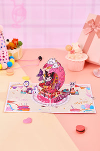 Kuromi Birthday Cake Crescent Moon Greeting Card