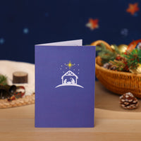 Nativity Manger Star Night Flip Pop Up Card