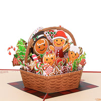 Gingerbread Man Basket 3D Pop Up Card