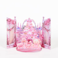 Pink Window Scene Christmas Greeting Card