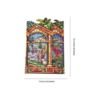 Stained Glass Nativity Double Door Card