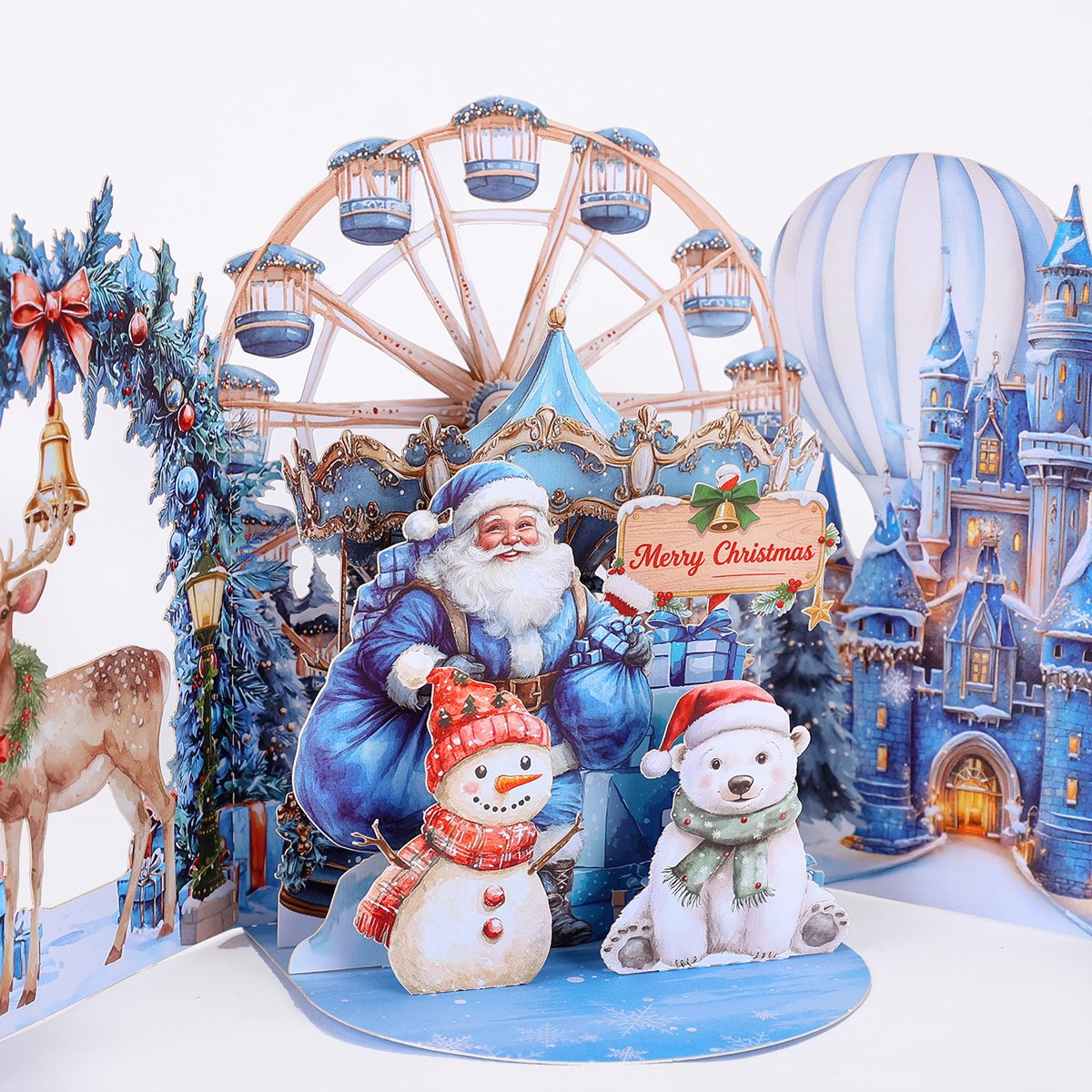 Christmas Amusement Park Double Door Pop Up Card