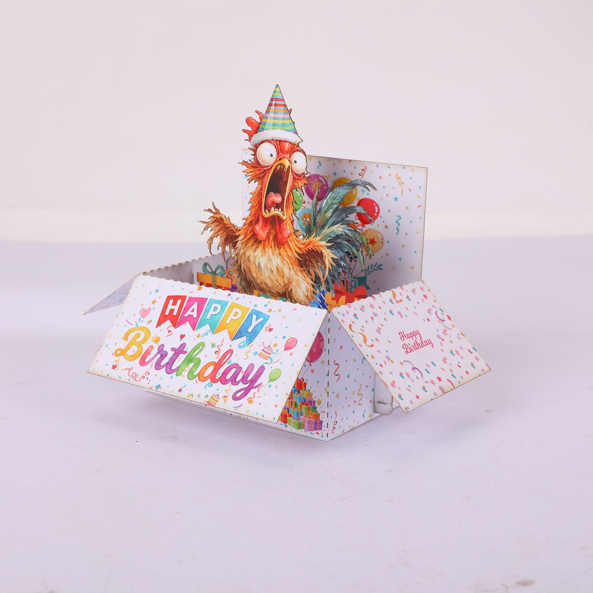 Rooster Birthday Box Card