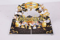 Black Gold Balloon Graduation Season 3D Pop Up Card