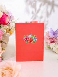 Best Mom Heart Floral Wreath Greeting Card