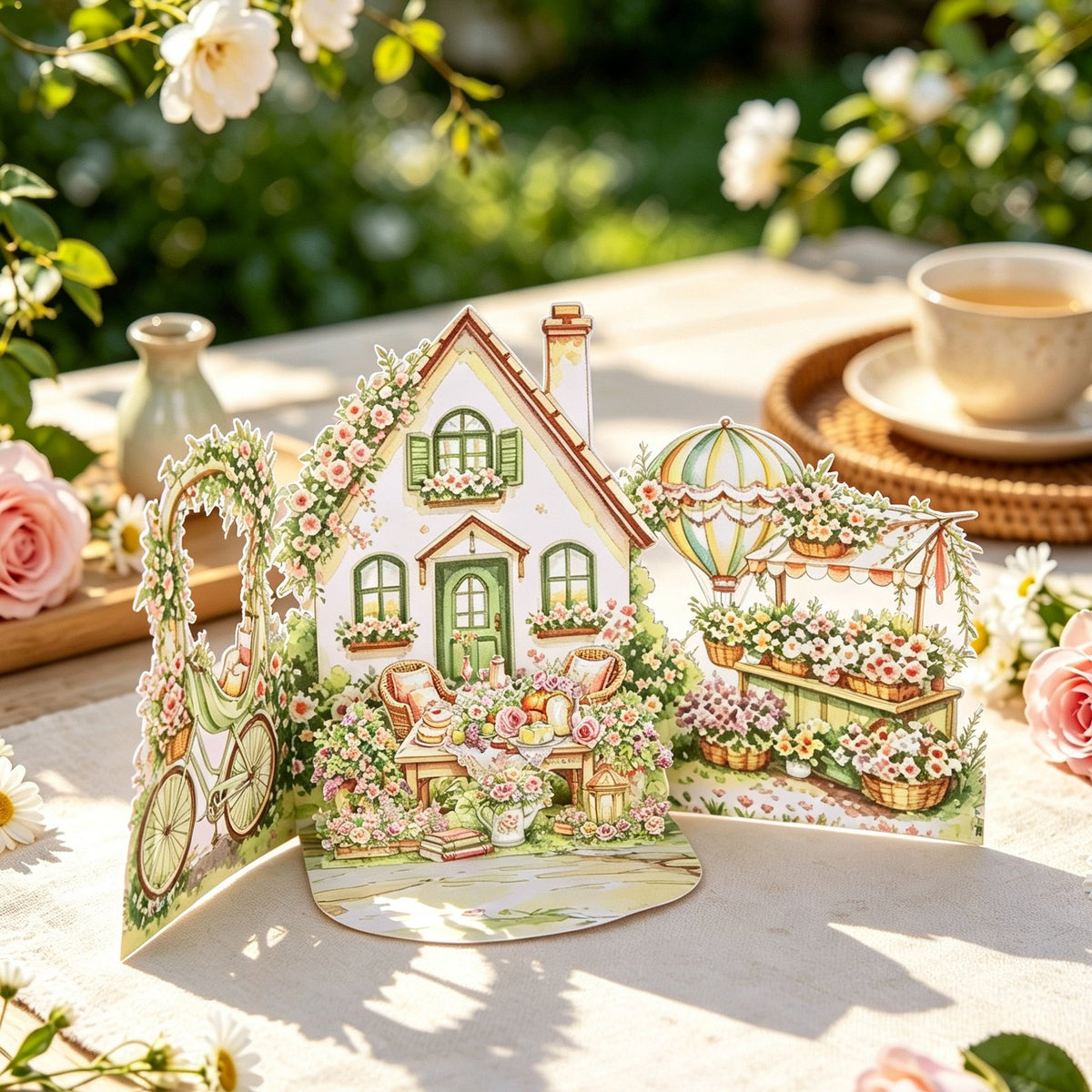 Fresh Flowers Double Door 3D Pop Up Card