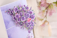 Purple Rose Branch 3D Pop Up Card