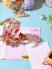 Daisy Butterfly Crescent Moon Greeting Card