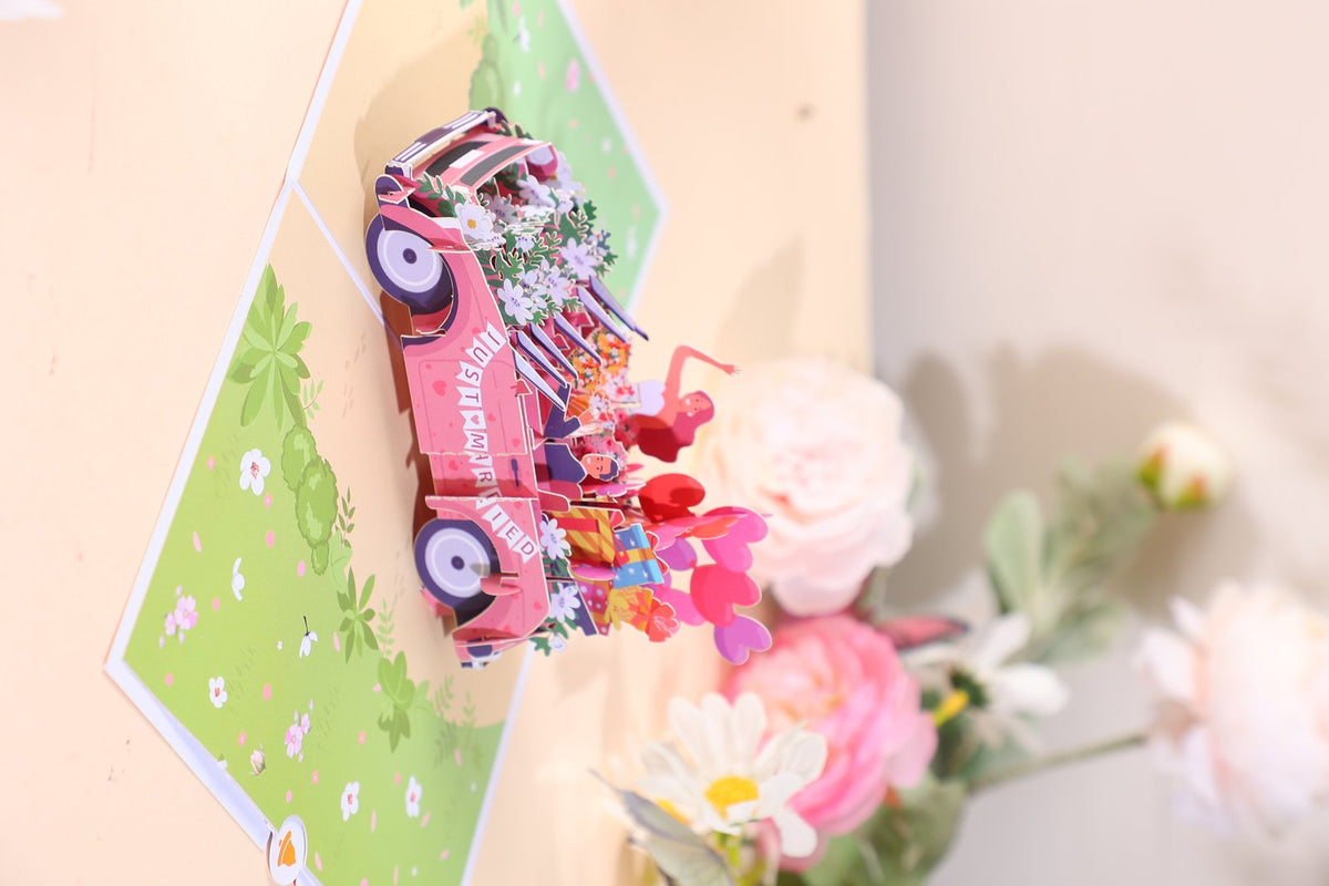 Honeymoon Wedding Car Greeting Card