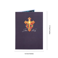Gold Cross Flip Pop Up Card