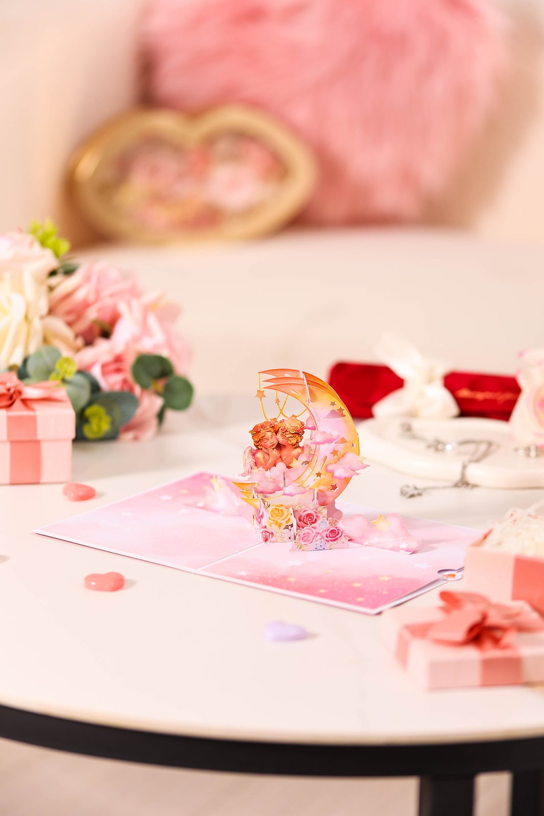 Vintage Angel Moon Pop Up Card