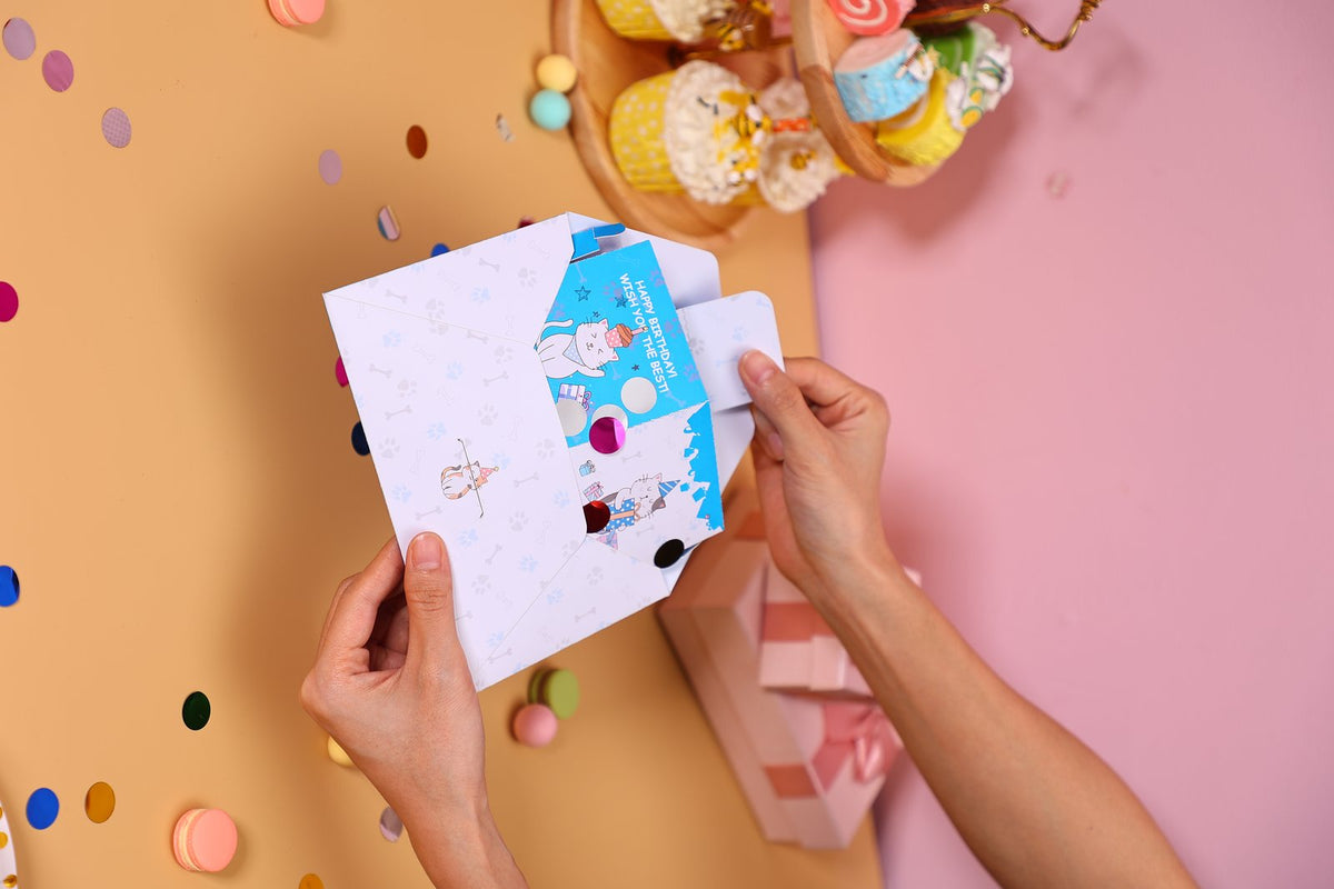 Funny Cat Surprise Envelope Pop Up Card