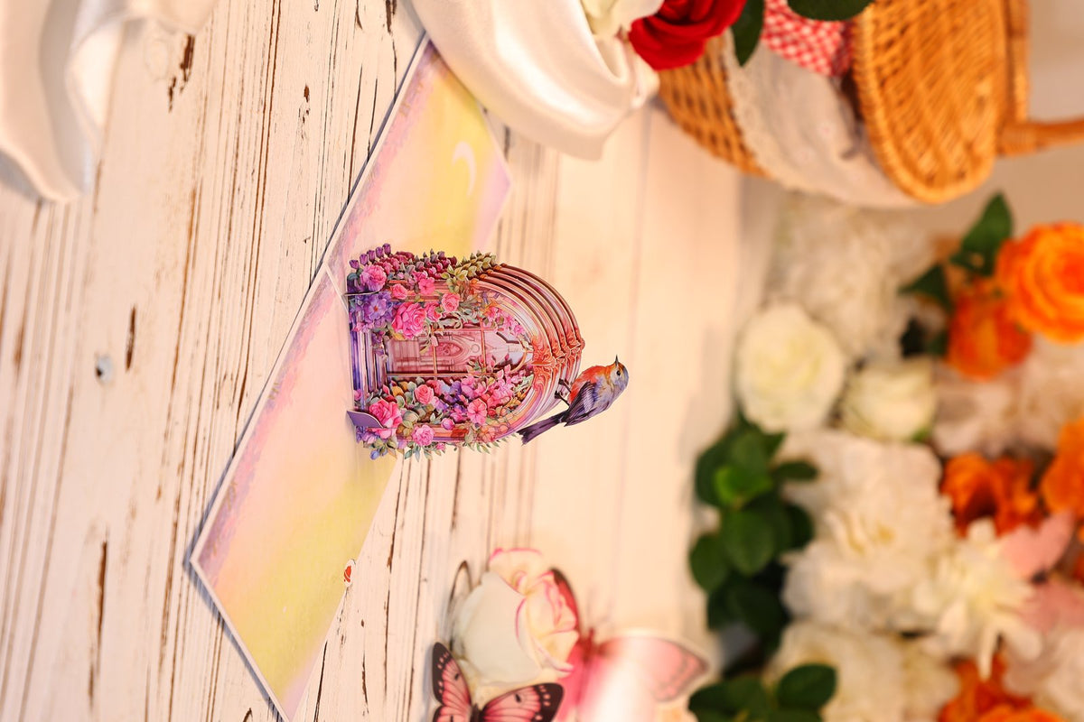 Stained Glass Window Castle 3D Pop Up Card