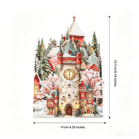 Vintage Red Christmas Double Door Pop Up Card