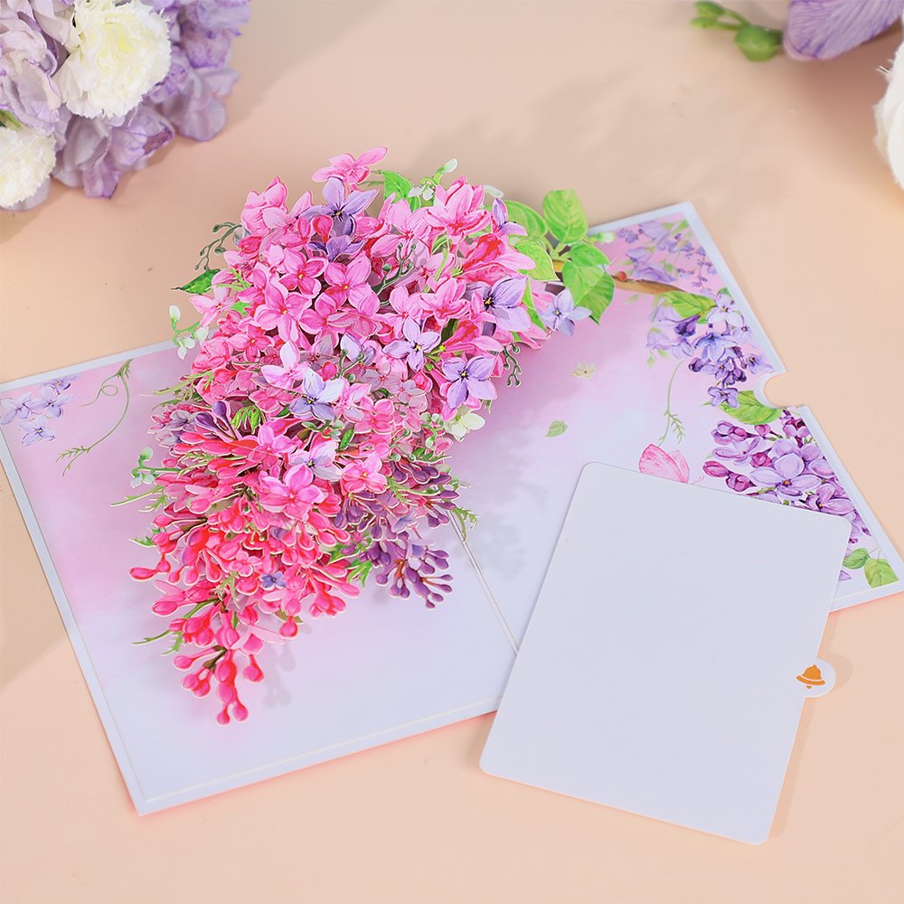 Pink Wisteria Flip Pop Up Card
