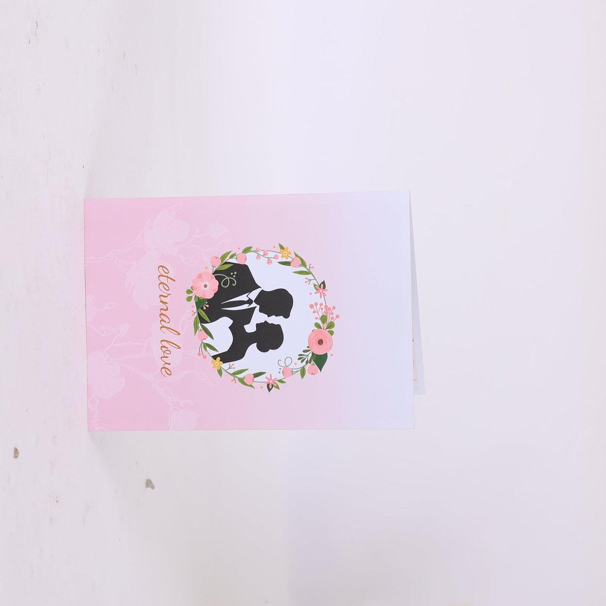 Floral Wreath Wedding Silhouette 3D Pop Up Card