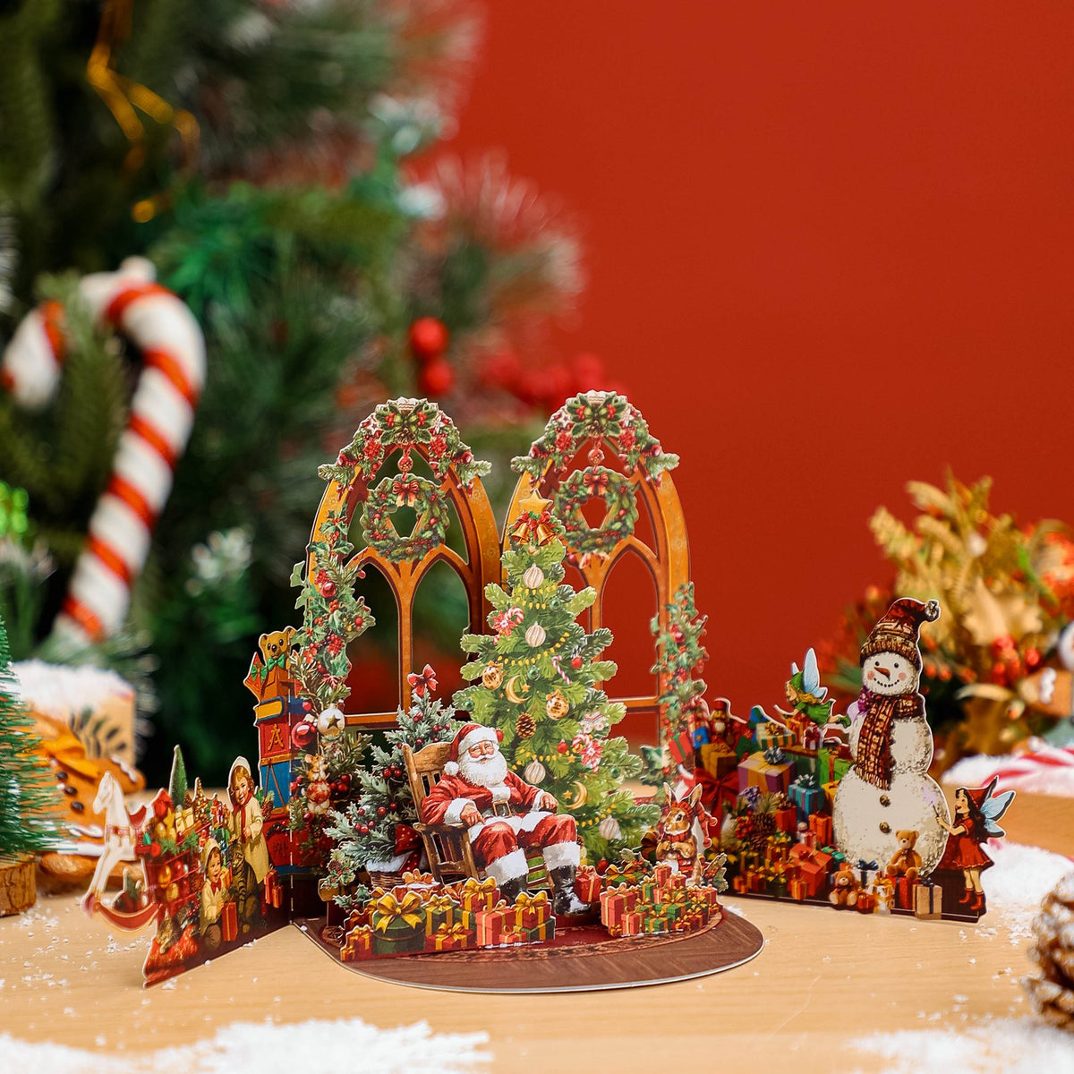 Vintage Christmas 3D Pop Up Card