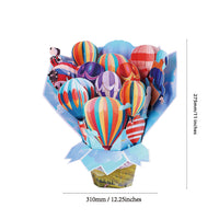 Custom Colorful Hot Air Balloon 3D Pop-Up Card Vibrant 3D Flower Bouquet