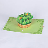 Advanced Equipment St. Patrick's Day 3D Pop-Up Card Clover Basket with Gold Coins Greeting Card