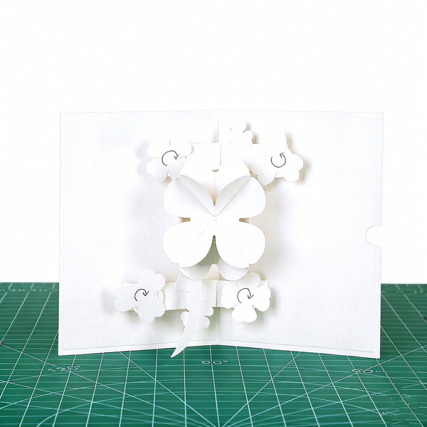 3D Pop Up Four Leaf Clover Greeting Card