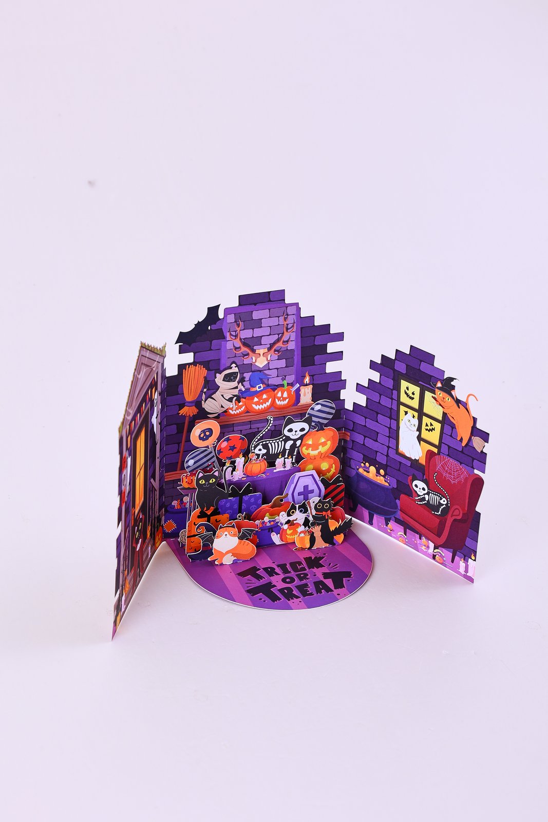 Halloween Cat Double Door Card
