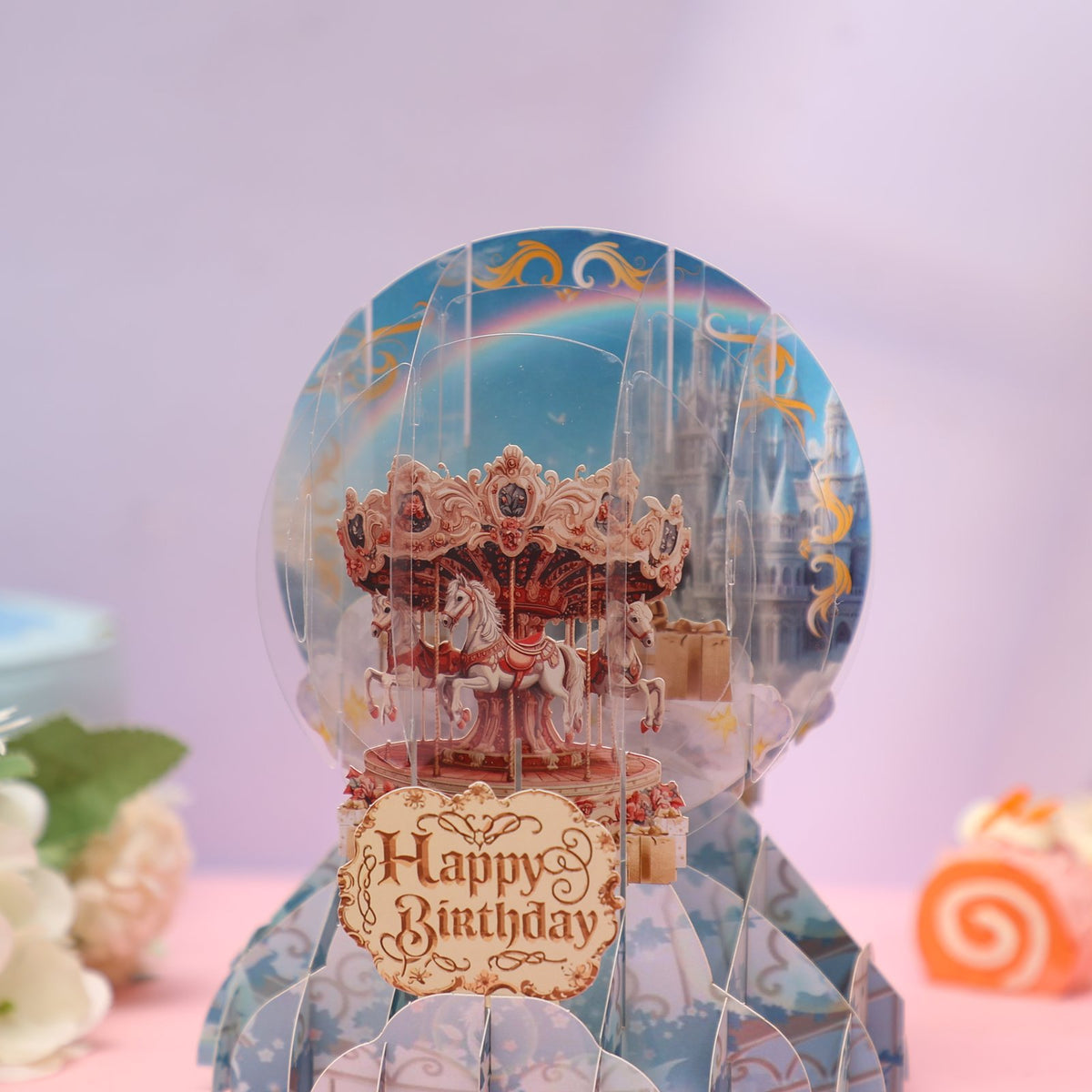 Carousel Crystal Ball Birthday Greeting Card
