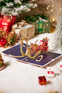 Flying Sleigh Car 3D Pop Up Card