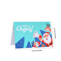 Santa Claus Trumpet Flip Pop Up Card Blue
