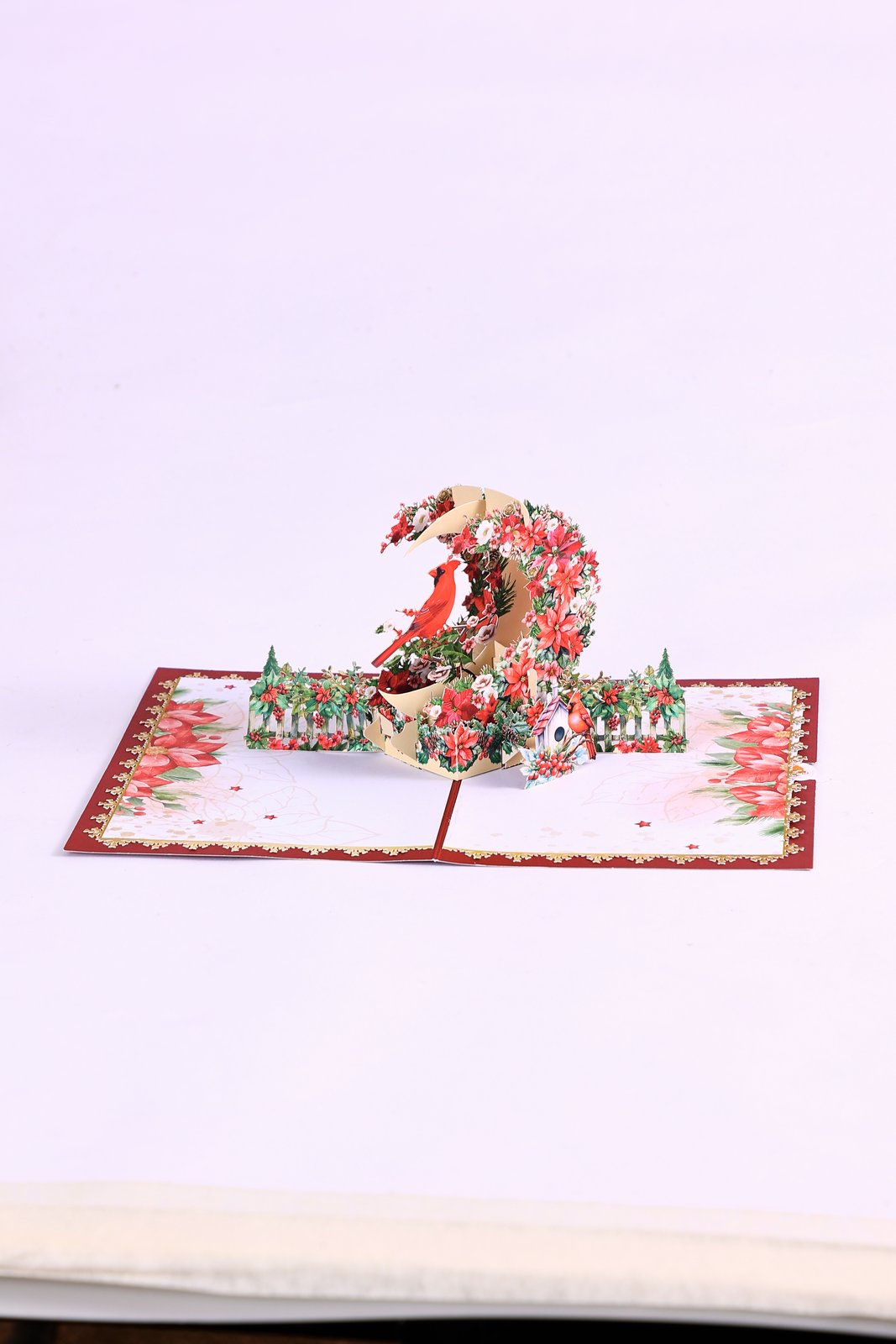 Cardinal Crescent Moon 3D Pop Up Card