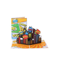 Comic Superhero City Greeting Card